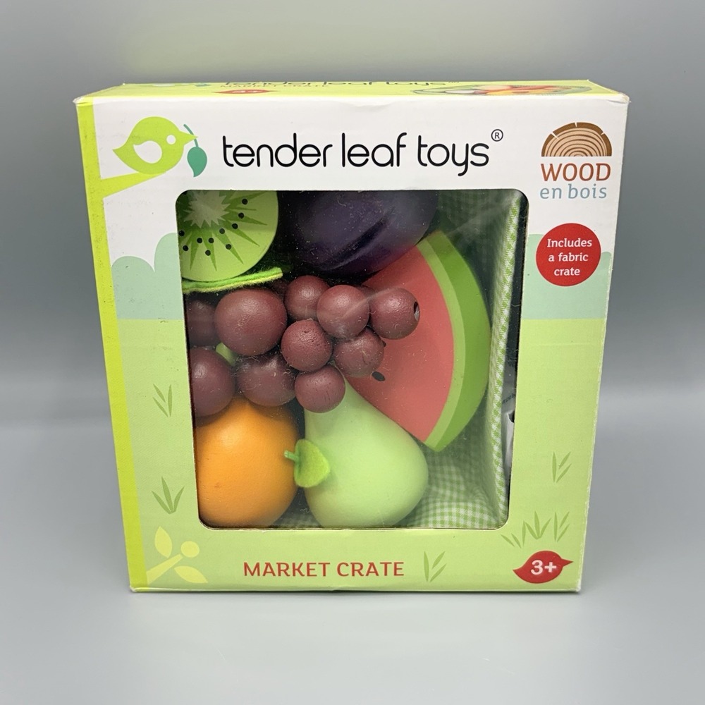 Tender Leaf Toys New Fruity Market Crate Wooden Fruit Toys